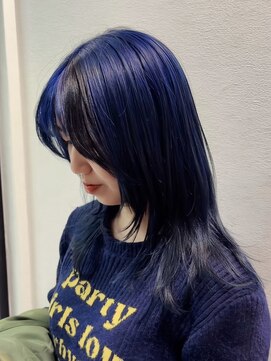 ポール 行徳店 ギャラクシーブルー　デザインカラー　ミディアムレイヤー