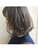 ボブ × グレージュカラー
