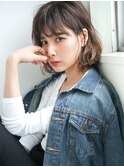 上品ナチュラル×大人フェアリー☆切りっぱなしボブ☆オン眉