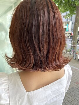 インビテーション(invitation) Wカラー・ブリーチ・ハイライト・オレンジベージュ・ボブ