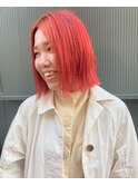 (Kiriyama)レッドオレンジカラーボブ