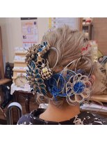 アンジェヘア(Ange-hair) 成人式水引き編み込みヘア