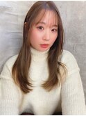 サンドベージュ＿チェリーブラウンフェミニンロング