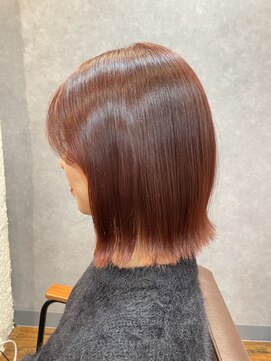 サロンド アクトレス 恵比寿店(salon de actress) 髪質改善カラー　レッドブラウン　外ハネボブ　恵比寿