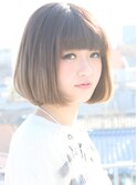 大人ガーリー/チョコレート/プリカール/小顔カット/外ハネボブ