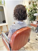 くせ毛にパーマをかけたスタイル パーマボブ 再現性抜群