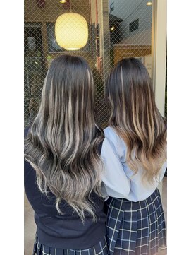 ルフレ 新宿本店1st(Reflet) バレイヤージュ風エクステ