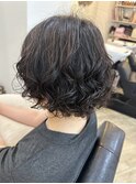 【白鳥】くるくるパーマ×ショート