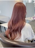 ペールピンク / シアーカラー / ハイトーン / ウェーブヘア