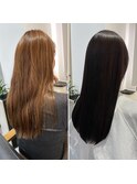 ハイライト毛に酸性ストレート