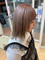 ヒラトヤ 肴町店 20代30代シルキーピンクベージュ透明感カラー大人可愛いセミディ