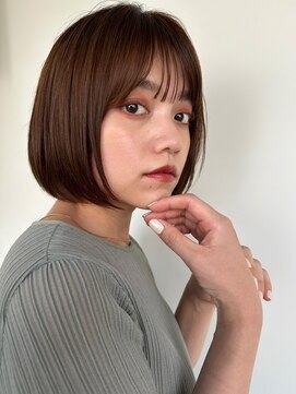 カバーヘア ブリス 北浦和(COVER HAIR bliss) 艶髪シースルーバング切りっぱなし丸みボブp1北浦和20代30代40代