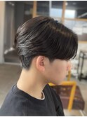 メンズニュアンスパーマ刈り上げセンターパート辻堂