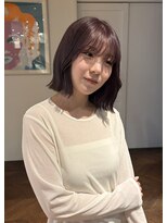 サラビューティーサイト 九大学研都市店(SARA Beauty Sight)&nbsp;ラベンダーベージュ/透け感カラー/ボブスタイル