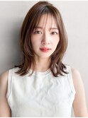 小顔カットシースルーバングくびれヘアセミディ外ハネボブ