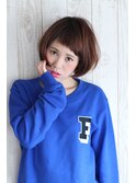 前下がりボブ×斜めバング