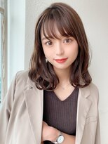 アフロート ディル(AFLOAT D'L) 大人可愛い薄めバングふんわりカールショコラアッシュ小顔★