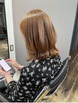ヘアアンドメイク エジェリ(hair&make egerie)&nbsp;くびれヘア・ミディアムボブウルフ・ミルクティーベージュカラー