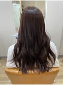 黒髪/グレーベージュ/レイヤーロング/前髪パーマ/高円寺