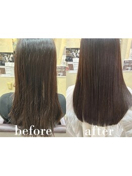 髪質やダメージレベルに合わせて選べるトリートメントで、髪の芯から潤いを与え、艶感＆潤いを実感♪