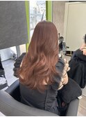 オレンジベージュ/ブリーチなしカラー20代30代40代