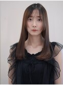 ネビージュオリーブベージュ髪質改善前髪カットストレート