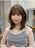 透明感カラーとミディアムレイヤーで小顔ヘア