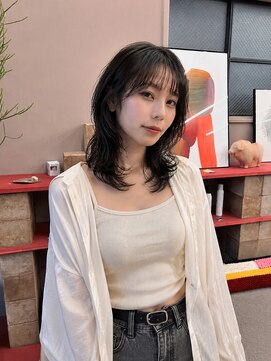 フェンヘアーアイス 中目黒(Fen.hair ici) 夏カラー×ミディアムパーマ/くせ毛風/ニュアンスパーマ