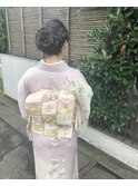 【下北沢＊I'll b hair＊】着物に似合う編込みフラワーアレンジ