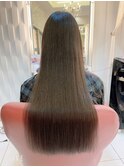 20代30代40代縮毛矯正ロング♪コスメストレート髪質改善ベージュ