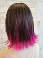 ラファンジュ ヘアー クレオ(Rohange hair Creo) 特殊カラーインナーカラーピンク！ベースはグレー系ダークを