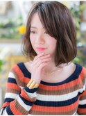 ★大人可愛いフェザーバング小顔Ａラインボブ20代30代40代★8