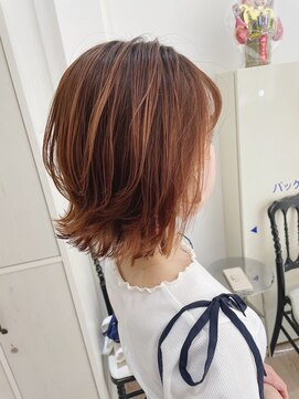 チェレ アズーリ 狭山店(Chere azuri) ウルフレイヤー/オレンジブラウン/ミディアムレイヤー