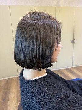 ヘアーガーデンミルクティー 新潟大学前店(Hair garden Milk tea) ボブ×オリーブグレー