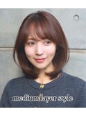 大人可愛いミディアムレイヤー新宿