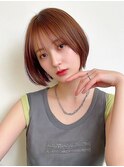 ショート　丸みボブ　顔周り　透明感　ベージュカラー　20代30代
