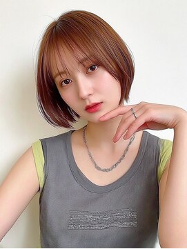 ジゼル 博多筑紫口店(GiseL) ショート　丸みボブ　顔周り　透明感　ベージュカラー　20代30代