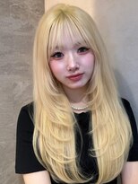 ミニウルフレイヤーカット顔周り前髪韓国ミディアムロング/銀座