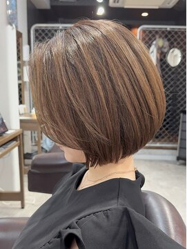 ボブ×ベージュカラー　京都　山科