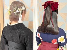 卒業式袴予約/着付け/白髪ぼかしハイライト/髪質改善/自由が丘駅