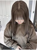 ロング ケアブリーチ ミルクティーベージュ 顔まわり 10代