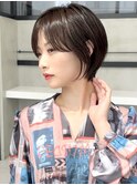ショートヘアショートボブ大人ショート縮毛矯正白髪ぼかし30代