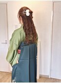 卒業式　袴　ハーフアップ
