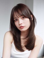 アイティーバイアルバム 八王子店(IT by ALBUM)&nbsp;ロンググレージュ暗めカラー韓国ヘア顔周りレイヤー_F21132