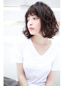 ラフィス ヘアー リンク 瓢箪山店(La fith hair link) 【La fith】 エアリー切りっぱなしボブスタイル