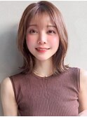 外ハネボブ前髪レイヤーカット美髪結べるボブ艶感グレージュ