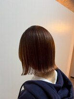 ノーヴァ バイ ボナ 前橋店(nova by bona) 【切りっぱなし】ツヤ感暖色系ボブで骨格補正