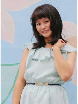 ランプヘアー(LAMP HAIR) 重め前髪モテ愛され清楚系黒髪セミロングニュアンスカール