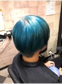 夏COLOR☆ターコイズブルーアッシュ