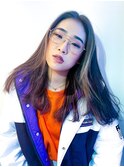 フェイスフレーミング/インナーカラー/大人ロング